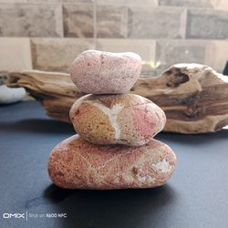 Zen Garden decor, japandi style, zen piramid,letter and wish rock, zen balance pebbles, stackable stones, stone on stone