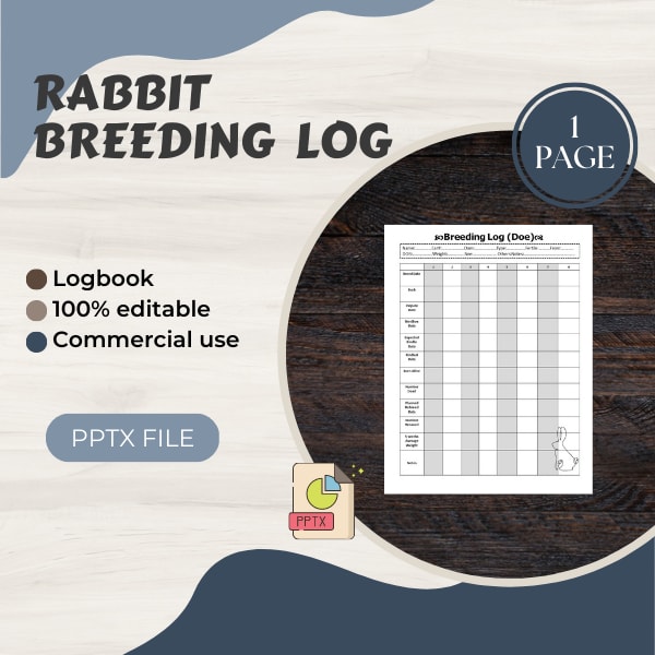 Rabbit Breeding Logbook totaly editable ready to print Pptx - Inspire ...