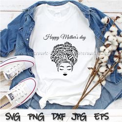 happy mothers day african american svg, melanin black queen, afro hair words svg, black girl svg, melanin mom svg, afri