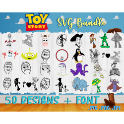 50 designs font toy story bundle svg