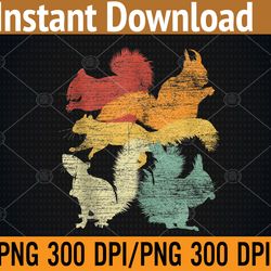 retro forest animal lover gift idea squirrel png, digital download
