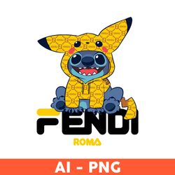 Stitch And Pikachu Fendi Png, Stitch And Pikachu Png, Fendi Png, Fendi Roma Png, Cartoon Fendi Png, Fashion Brand Svg