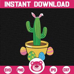 Easter Cactus svg File For cricut, Easter Cactus Eggs svg, Bunny Cactus Sublimation, Blanket Cactus