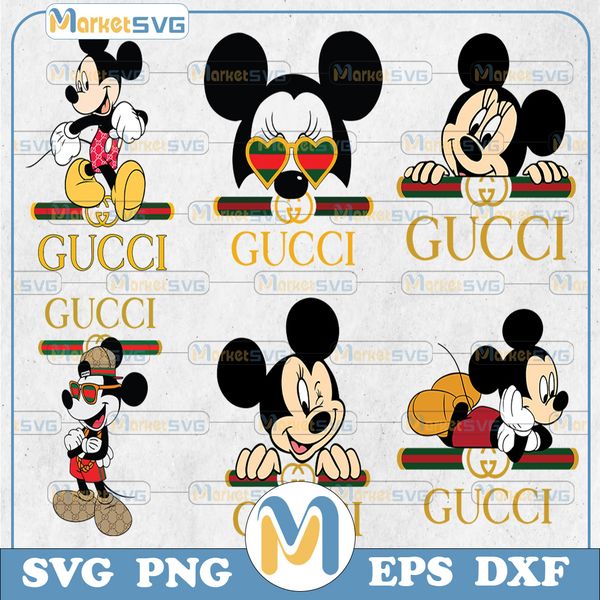 6 Files Mickey Gucci Fashion Svg, Gucci Logo svg, Mickey Guc - Inspire ...