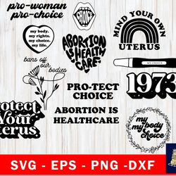 pro choice svg bundle , reproductive rights, roe v. wade svg dxf eps png, for cricut, silhouette, digital, file cut
