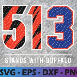 513 stands with buffalo, svg png digital download