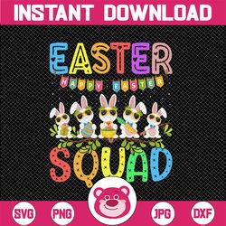 easter squad svg, cute bunnies svg, easter squad happy easter, easter bunny png, easter garland