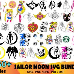 150 sailor moon bundle svg, cartoon svg, sailor moon svg, cartoon svg, sailor moon svg, usagi tsukino svg, luna cat svg