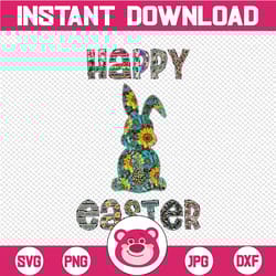 happy easter png file, easter png, png, bunny png, sunflower, western design, digital download, sublimation design,digit
