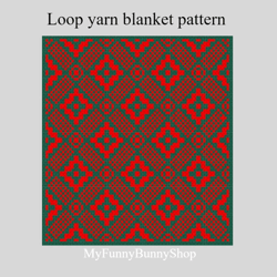 Loop yarn Criss Cross Mosaic blanket/mat pattern PDF