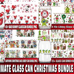 ultimate glass can christmas bundle png , glass can grinch png , for cricut, silhouette, digital, file cut