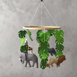 Jungle Safari Baby Mobile for Crib or Cot - Delightful Animal Theme with Soothing Music and Movement