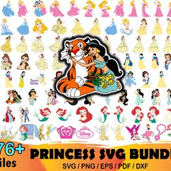676 princess svg bundle, disney svg, cinderella svg, ariel svg, aurora svg, belle svg, cinderella svg, disney clipart