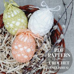 Crochet pattern Easter egg bag. Easter decoration Easter basket for egg crochet Gift for Easter DIY Cover crochet Easter
