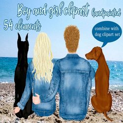couples clipart: "custom couples" male clipart girls clipart watercolor people girls in jacket mug designs planner girls