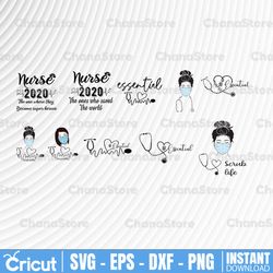 nurse svg bundle, essential employee svg bundle, medical professional, essential nurse, nurse svg, essential worker,