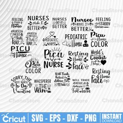 20 nurse svg bundle, nurse quotes svg, doctor svg, nurse superhero, nurse svg heart, nurse life, stethoscope, cut files