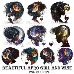beautiful afro girl and wine art, beautiful afro girl png, afro girl