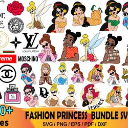 400 fashion princess bundle svg, disney svg, brand logo svg