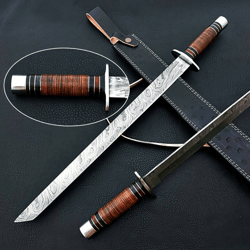 27 Inch Tanto Katana Combat Sword Hand Forged Damascus Steel