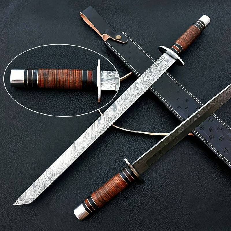 Custom handmade hand forged damascus steel tanto katana near me in florida.jpg
