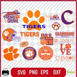 Digital Download, Clemson Tigers, Clemson Tigers svg, Clemson Tigers png, Clemson Tigers clipart