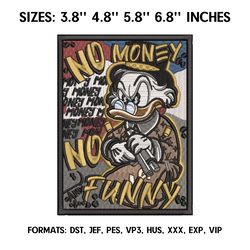 Donald Duck No Money Embroidery Design, Donald Duck Anime Embroidery, Machine embroidery pattern. Anime Pes Design