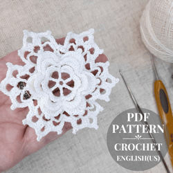 Flowers crochet pattern for Irish lace