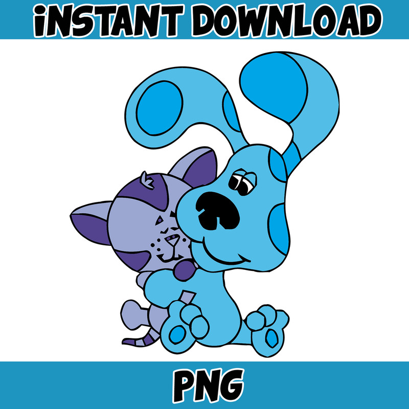 PNG files Blue dog pink dog famous character movie dog png for cricut layered silhouette birthday party (8).jpg