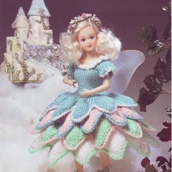 Dolls clothes Vintage knitting pattern - Outfit Fairy Princess for 17 Inch Doll -PDF Instant Download