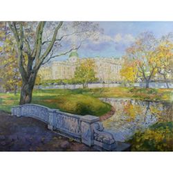 Petersburg Painting Impressionism Cityscape Original Art  Artwork Urban Landscape