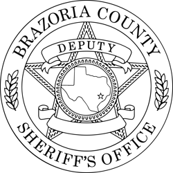 brazoria county texas sheriff department badge black white vector outline or line art file for cnc laser cutting, wood,
