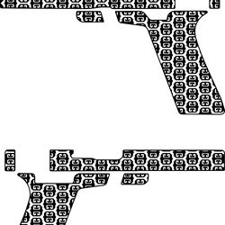 glock 17 gun design custom, ai, vector, svg engraving,digital file black white vector outline or line art file for cnc l