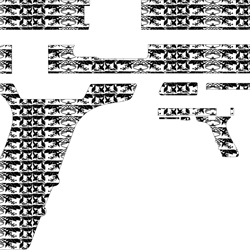 glock 17 gen 5 gun custom, ai, vector, svg, dxf, digital white vector outline or line art file for cnc laser cutting, wo