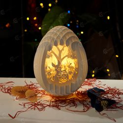 PDF, SVG, Studio Template Easter Bunny Eggs Pop up, 3D Papercut Light Box Sliceform Paper Sphere Popup, 3d lamp svg, Eas