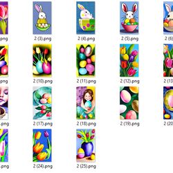 Easter card - Rabbit, tulips and eggs-2