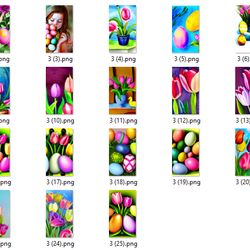 easter card - rabbit, tulips and eggs-3