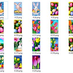 Easter card - Rabbit, tulips and eggs-4