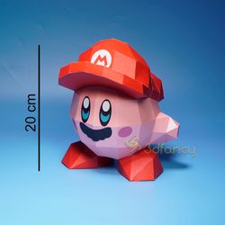 mario kirby 3d papercraft pdf svg template
