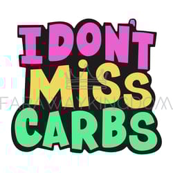 no carbs health nutrition problem text vector illustration set