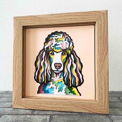 dog 3d layered svg for cardstock/ colorful poodle multilayer svg/ 3d dog pop art/ dog papercraft svg/ pet memorial svg