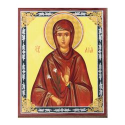 Saint Leah Righteous Martyr | Silver and Gold foiled miniature icon |  Size: 2,5" x 3,5" |