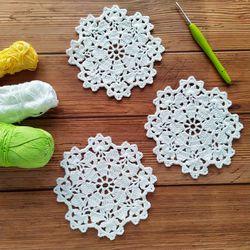 Crochet doily coaster patterns Crochet Christmas coasters pattern Crochet coaster easy pattern Round coasters crochet