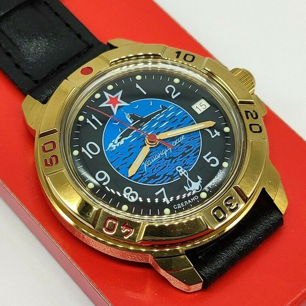 Gold-mechanical-watch-Vostok-Komandirskie-Submarine-Navy-439163-2