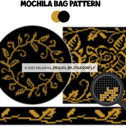 PATTERN: Tapestry crochet bag / wayuu mochila bag / Gold 1