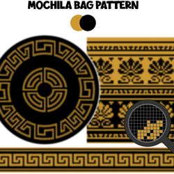 PATTERN: Tapestry crochet bag / wayuu mochila bag / Gold 2