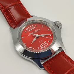 Vostok Amphibia Red made in Russia 051339 Brand New ladies mechanical watch