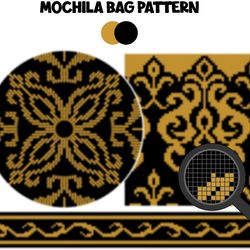 PATTERN: Tapestry crochet bag / wayuu mochila bag / Gold 3