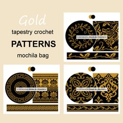 Wayuu mochila bag patterns / Set Gold