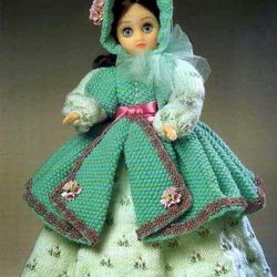 Dolls Clothes Knitting Pattern for 15"- Jacket, Pantaloons, Skirt, Petticoat, Bonnet instant download PDF
